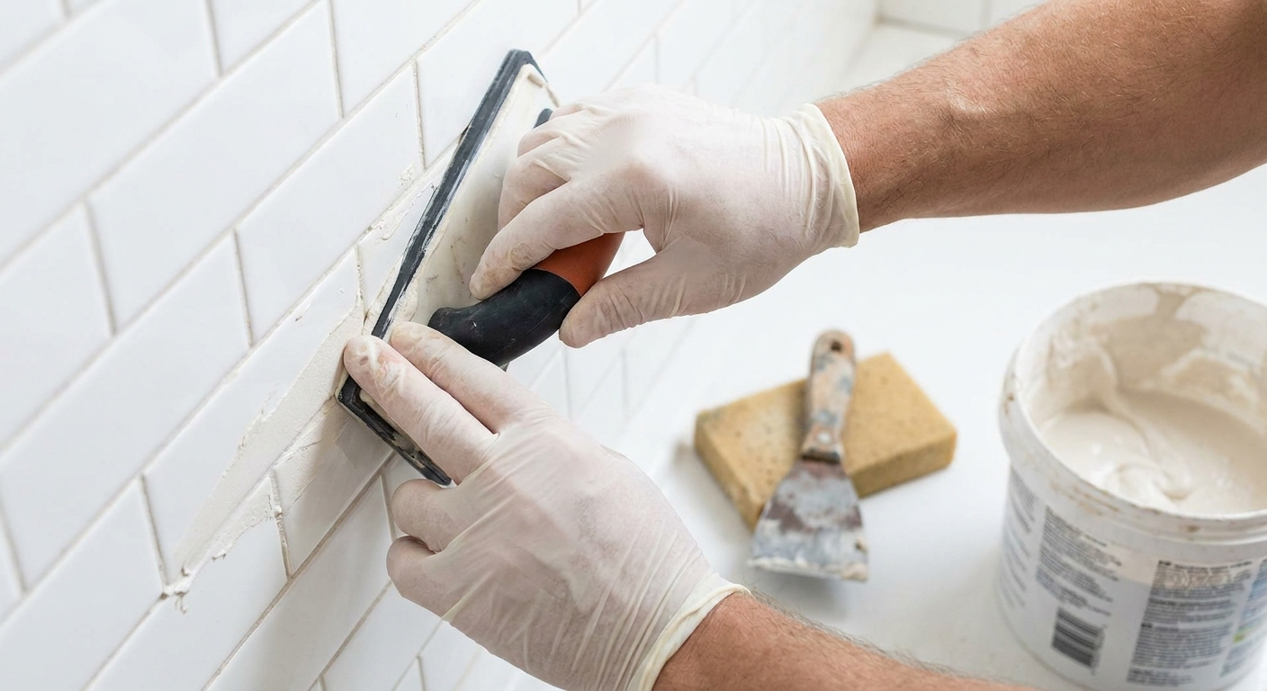 Fachgerechte Reparatur und Fugensanierung schadhafter Fliesenflächen
